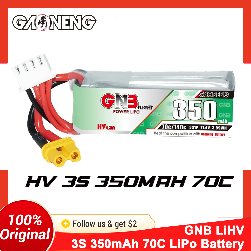 Gaoneng GNB 350mAh 3S 70C LiPo - огляд і ціна Walksnail Avatar Hd Goggles X